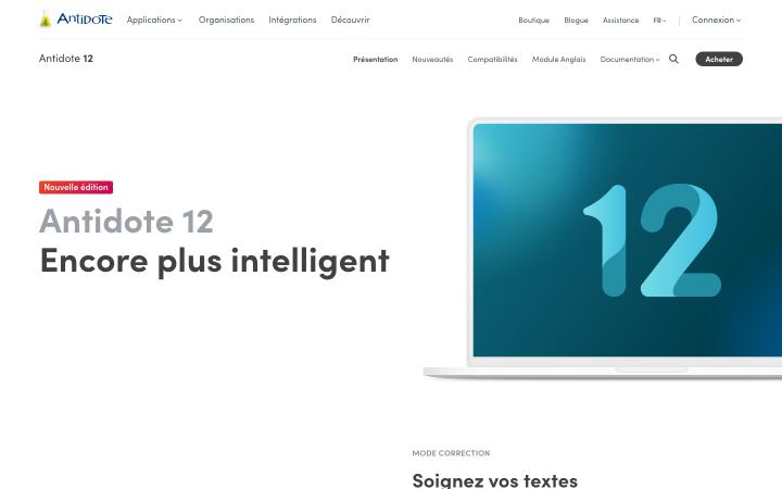 Aperçu du site de Antidote