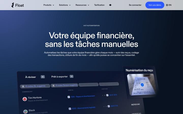 Aperçu du site de Float