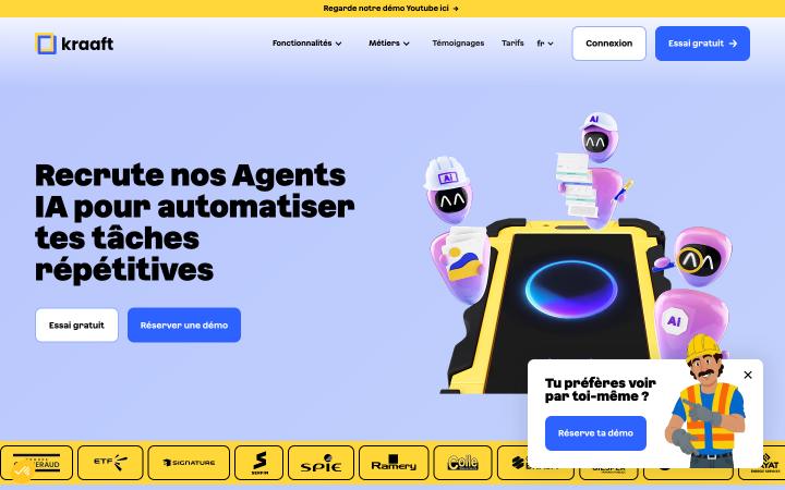 Aperçu du site de Kraaft